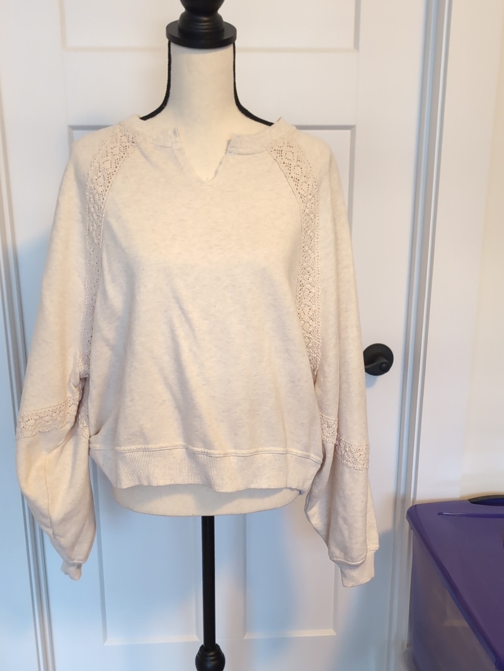 aerie Cream Pullover with Branded Tag